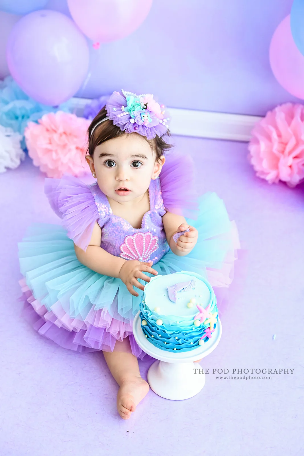 mermaid 1st birthday dress Theme Cake Smash and Splash Portraits global-fashion_detail-Trim